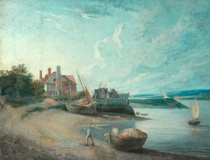 Rivierscène met boten, 1815